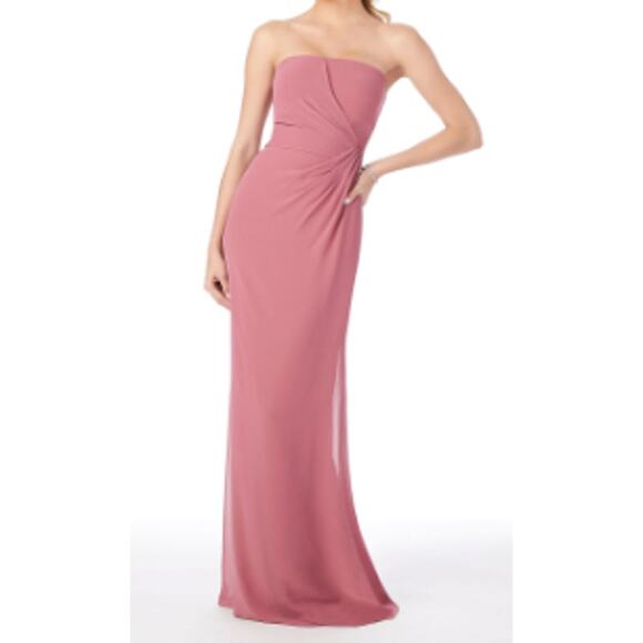Morilee Champagne Sheath Strapless Bridesmaid Dress Size 8 - Picture 2 of 7
